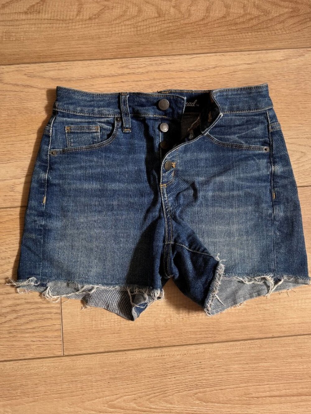 Universal Thread High Rise Midi button Fly Jean Shorts
